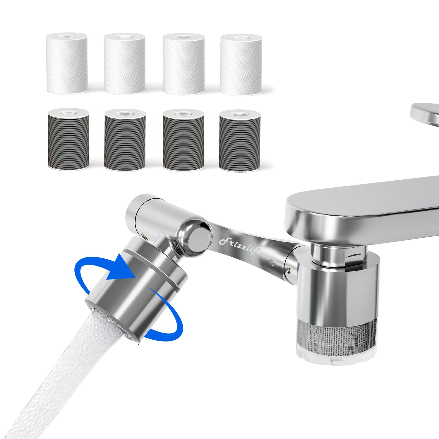 Frizzlife 1440° Rotating Faucet Extender with Filter, FF1440