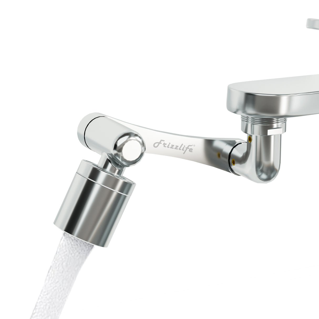 Extensor de grifo giratorio Frizzlife de 1440°, aireador de fregadero, extensión de filtro de agua con rociador de 3 modos, brazo robótico de 1080° + accesorio de grifo universal giratorio de 360° para baño, cocina, lavado de cabello, rostro y niños.