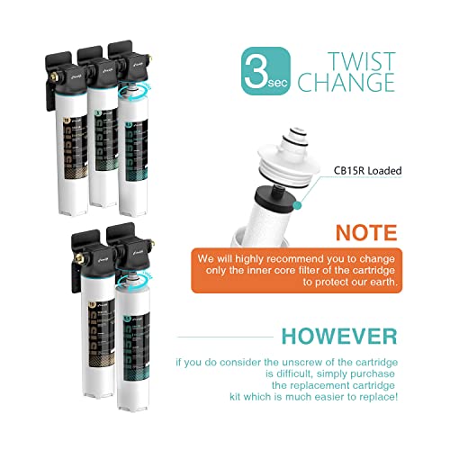 Frizzlife CP10R-HF Austauschgehäuse-Set mit CP10R Filterkartusche – 2. Stufe für TW10 Untertisch-Wasserfiltersysteme