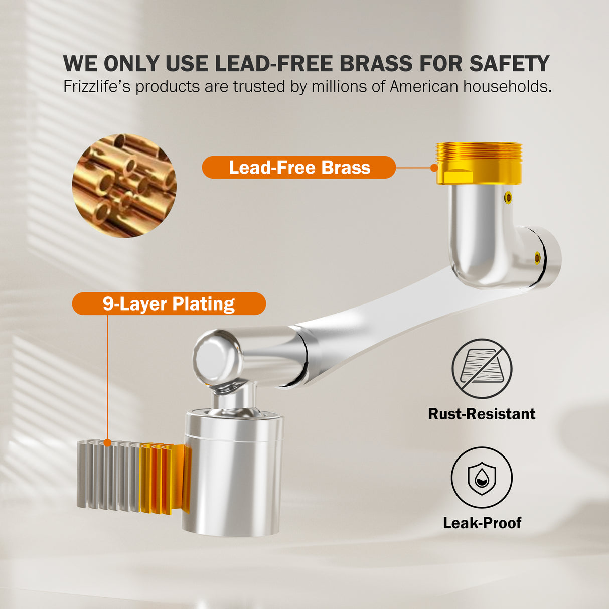 Extensor de grifo giratorio Frizzlife de 1440°, aireador de fregadero, extensión de filtro de agua con rociador de 3 modos, brazo robótico de 1080° + accesorio de grifo universal giratorio de 360° para baño, cocina, lavado de cabello, rostro y niños.