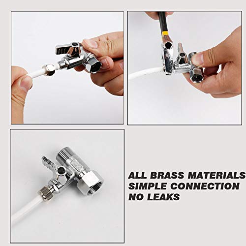 Adaptador de agua de alimentación de latón Frizzlife: adaptador de válvula de cierre angular de compresión de 3/8", 3/8" y 3/8" de diámetro exterior para filtros de agua de ósmosis inversa, cafeteras y máquinas de hielo con línea de agua de 3/8".