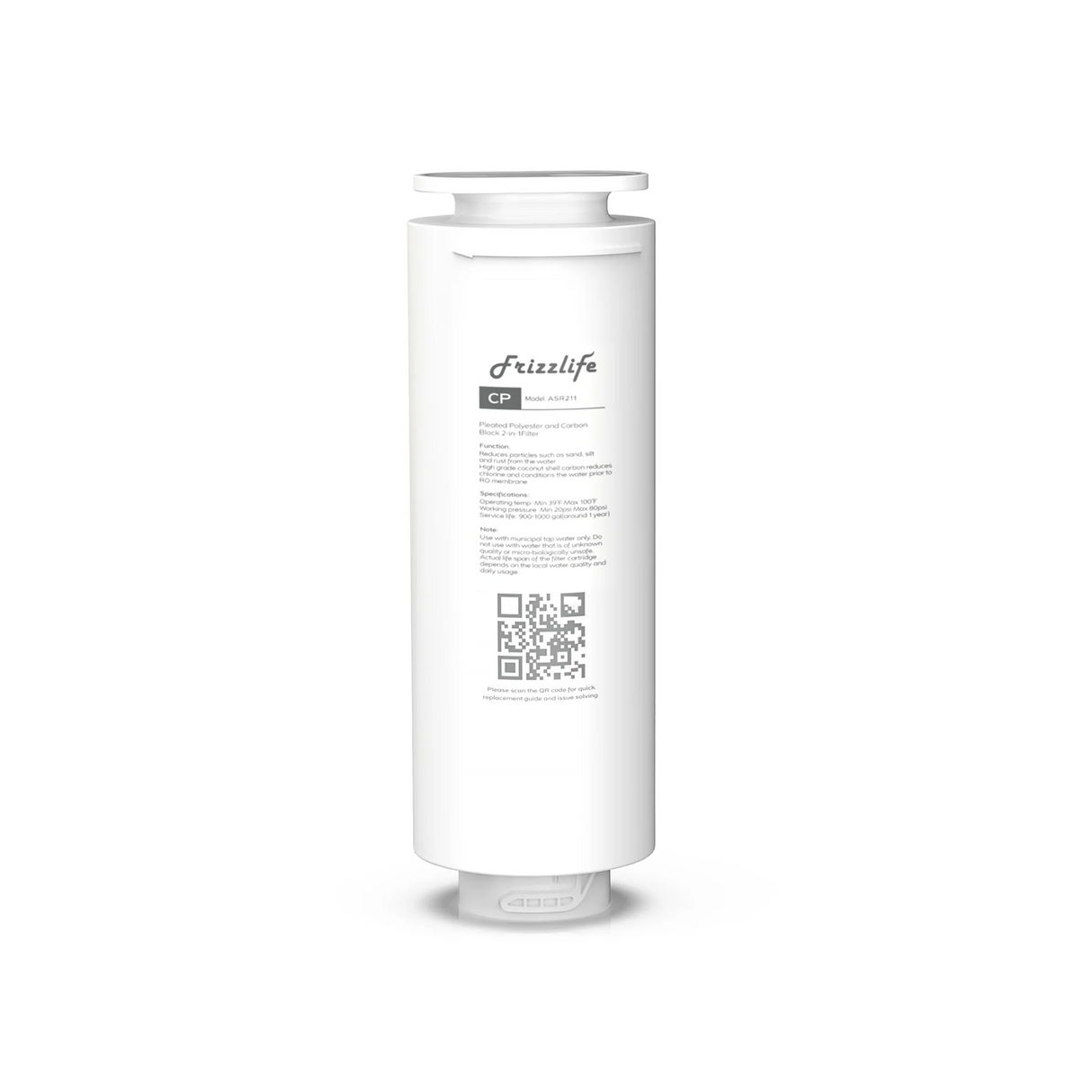 Frizzlife ASR211 Cartouche filtrante de rechange pour système d'osmose inverse PD600-TAM3, PD400, PD500, PD800-TAM4 (1ère étape)
