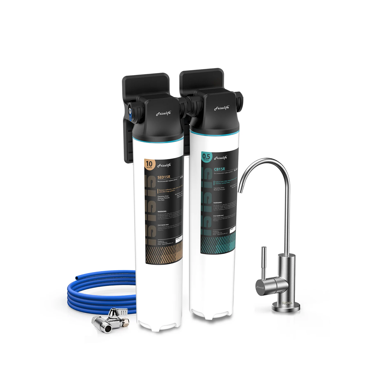 Frizzlife Under-Sink Water Filter System with Faucet, DW10F/DW15F
