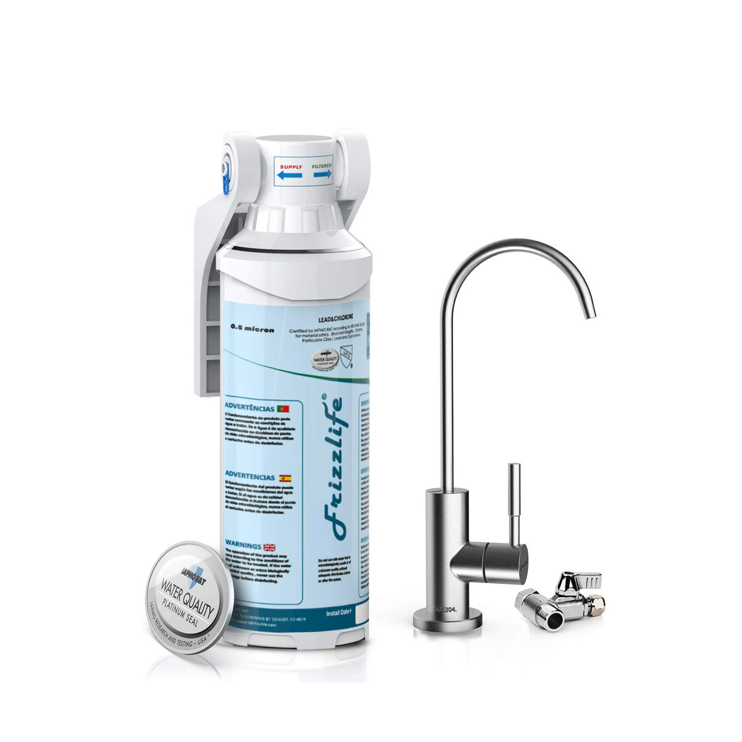 Frizzlife MP99 Filtro de agua debajo del fregadero con grifo para beber
