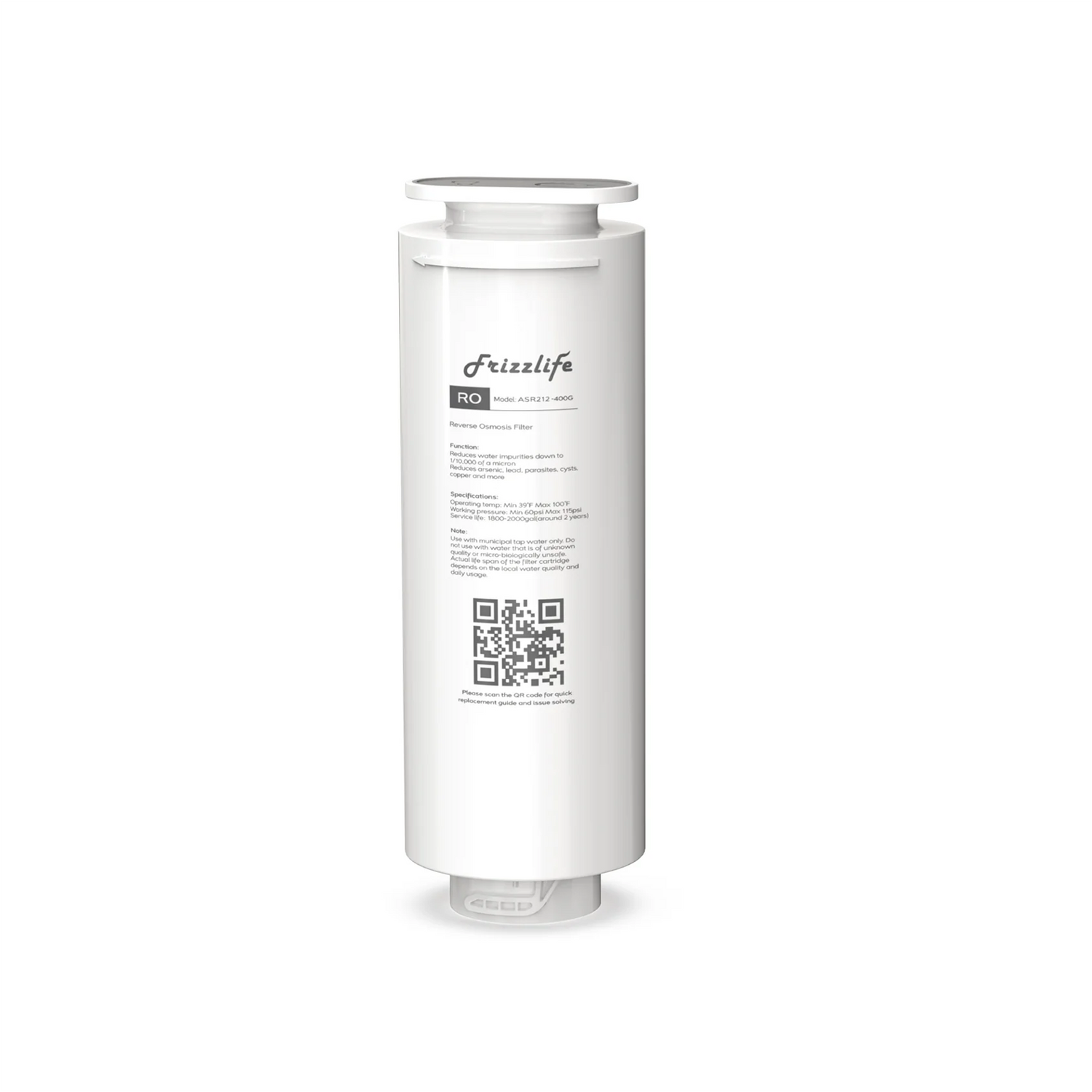 FRIZZLIFE ASR212-400G Replacement Filter Cartridge for PD400 RO Undersink Filter System (2nd Stage)