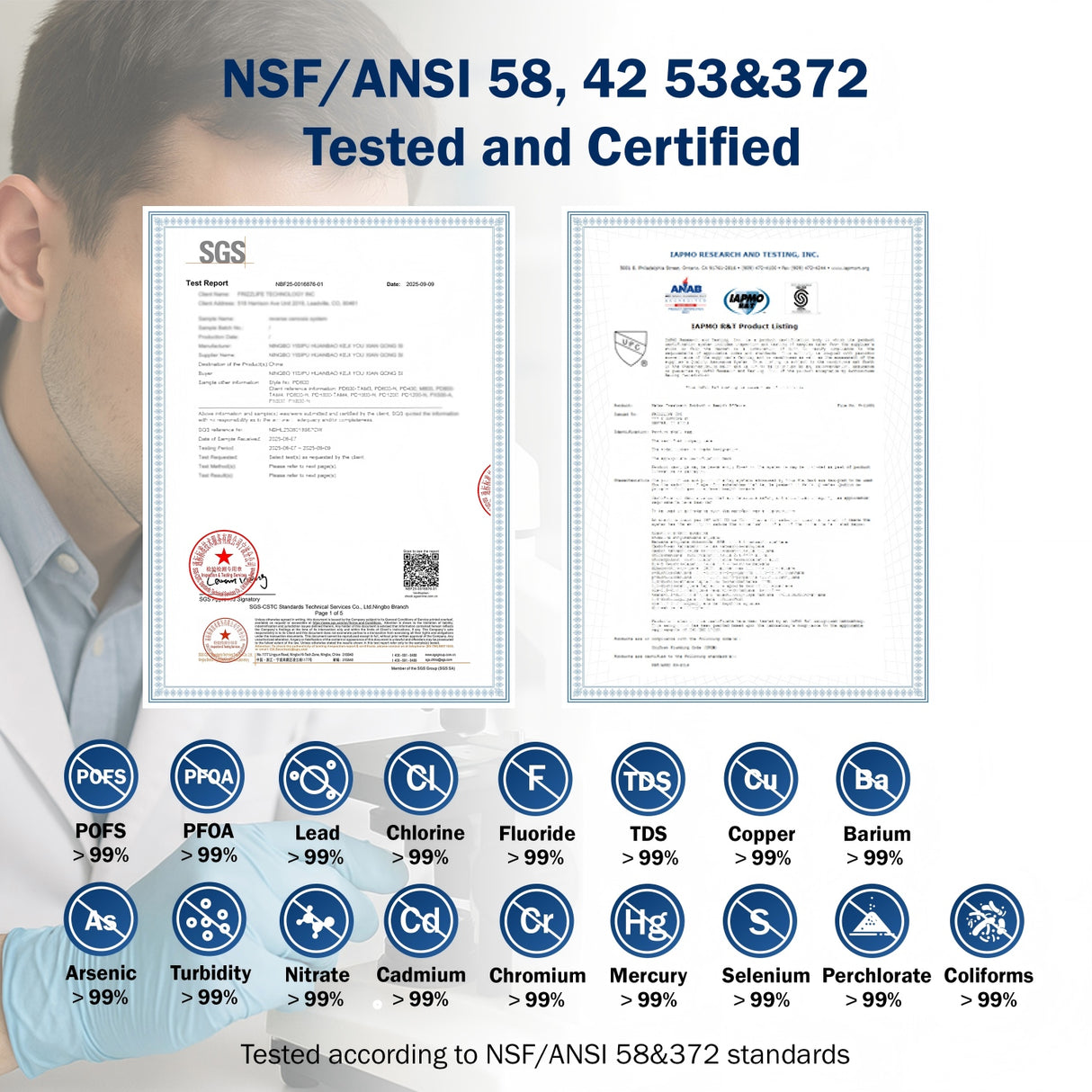 Sistema de agua de ósmosis inversa sin tanque Frizzlife 600 GPD con alcalinidad y remineralización, PD600-TAM3