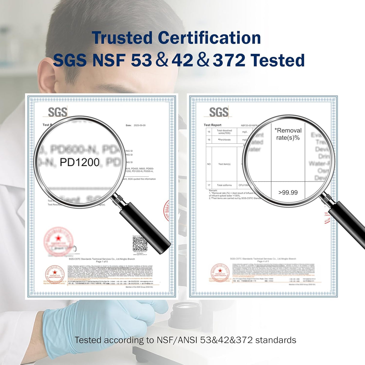 Frizzlife RO Umkehrosmose-Wasserfiltrationssystem - 1200 GPD schnelle Strömung unter Waschbecken RO Wasserfilter, tanklos, reduziert TDS, kompakt, PD1200