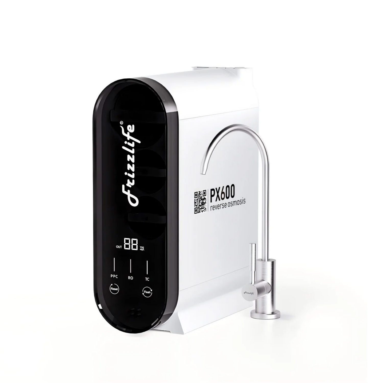 Frizzlife Umkehrosmose-Wasserfiltersystem - 600 GPD schneller Durchfluss unter dem Waschbecken RO-Wasserfilter, tanklos, reduziert TDS, 8 Stufen, 1,5:1 rein zum Abfluss, kompakt, PX600
