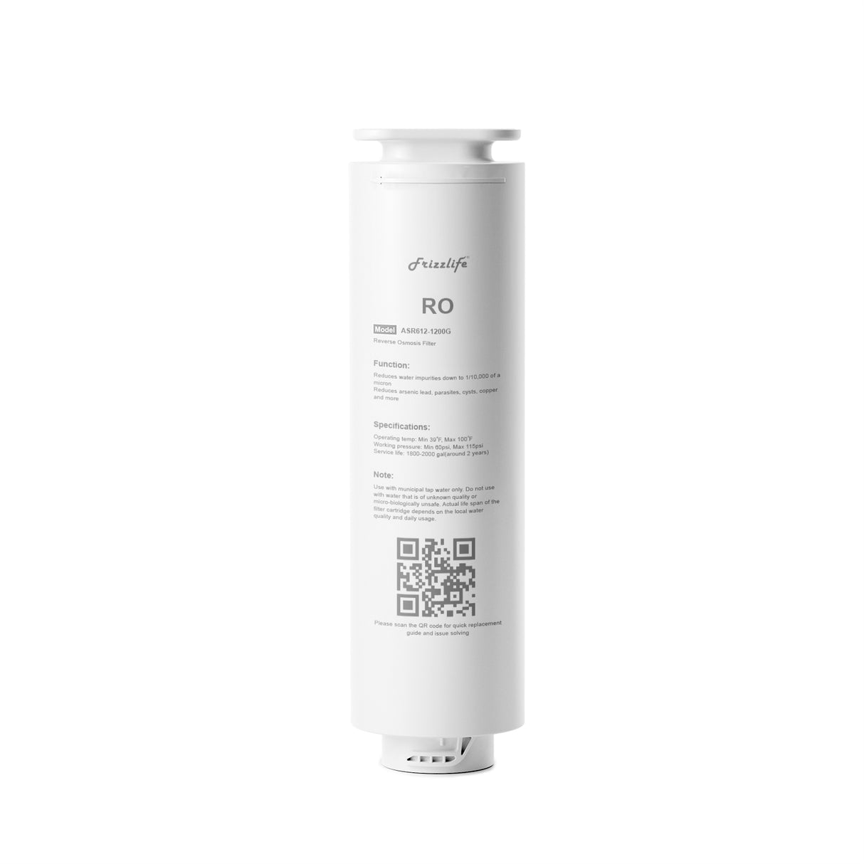 Cartucho de filtro de ósmosis inversa de repuesto Frizzlife ASR612-1200G para sistema de ósmosis inversa PD1200 (segunda etapa)