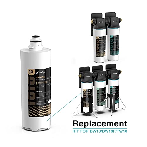 Frizzlife SED10R-HF Austauschgehäuse-Set mit SED10R Filterkartusche – Für DW10, DW10F, TW10 Untertisch-Wasserfiltersysteme