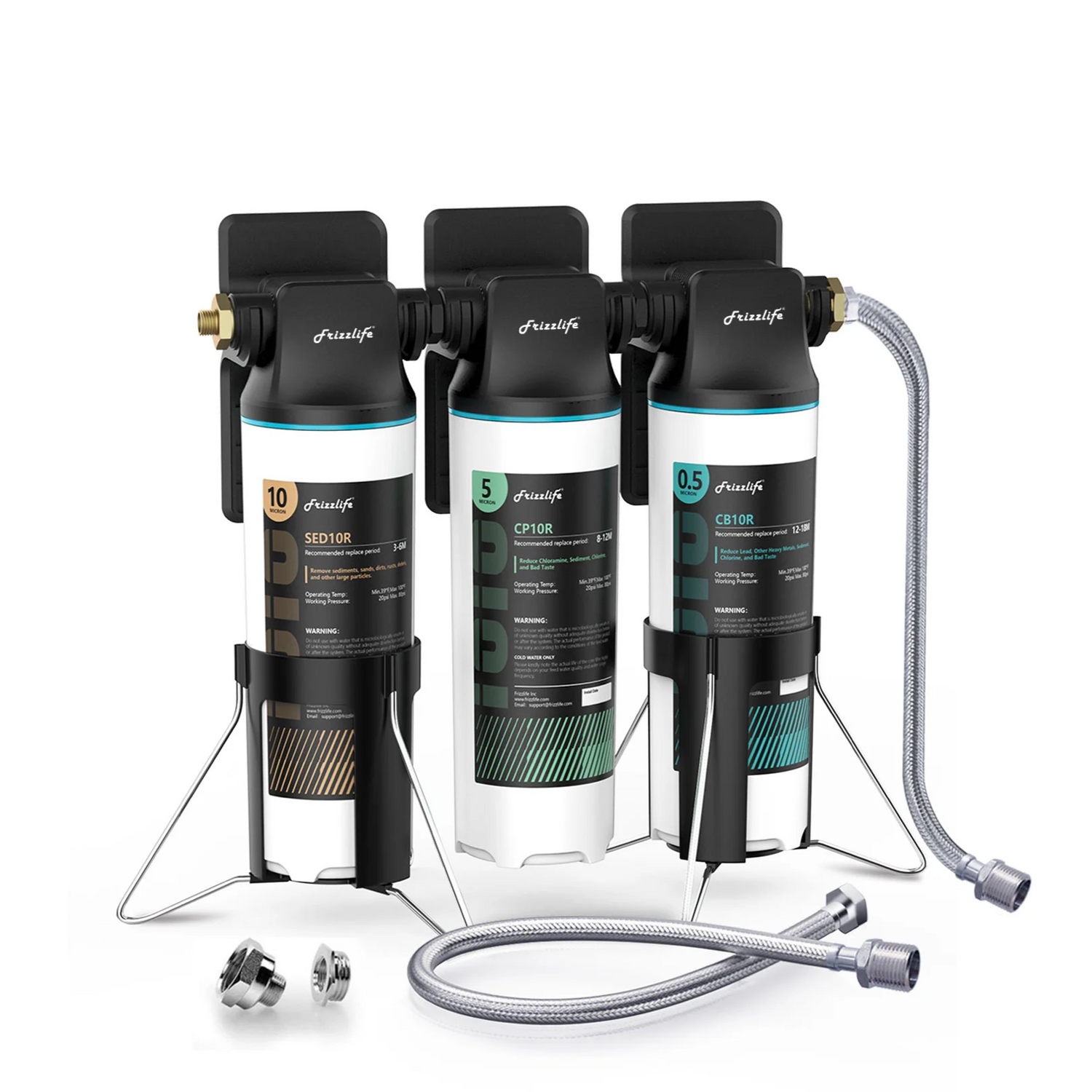 Frizzlife TW10 Untertisch-Wasserfiltersystem, NSF/ANSI 53&42-zertifizierte Elemente