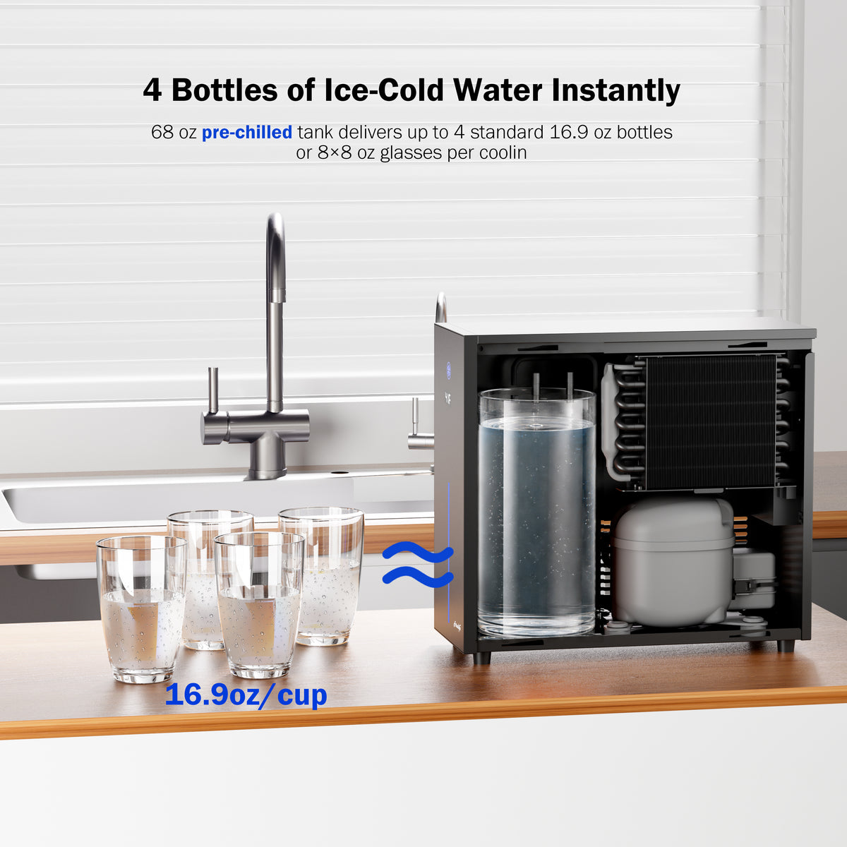 Frizzlife Under Sink Water Chiller for RO & Water Filter Systems, CW5000