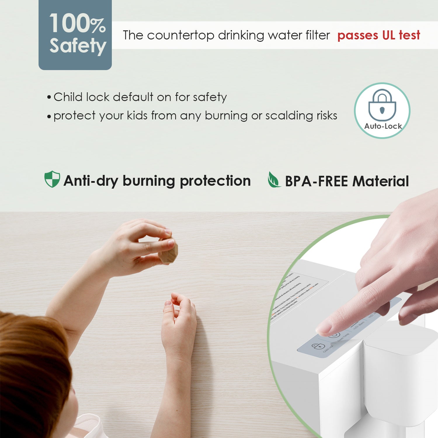 Frizzlife T900 Sistema de filtración de agua para encimera, dispensador de filtro de agua caliente instantáneo, 4 temperaturas, instalación cero, 1 filtro incluido