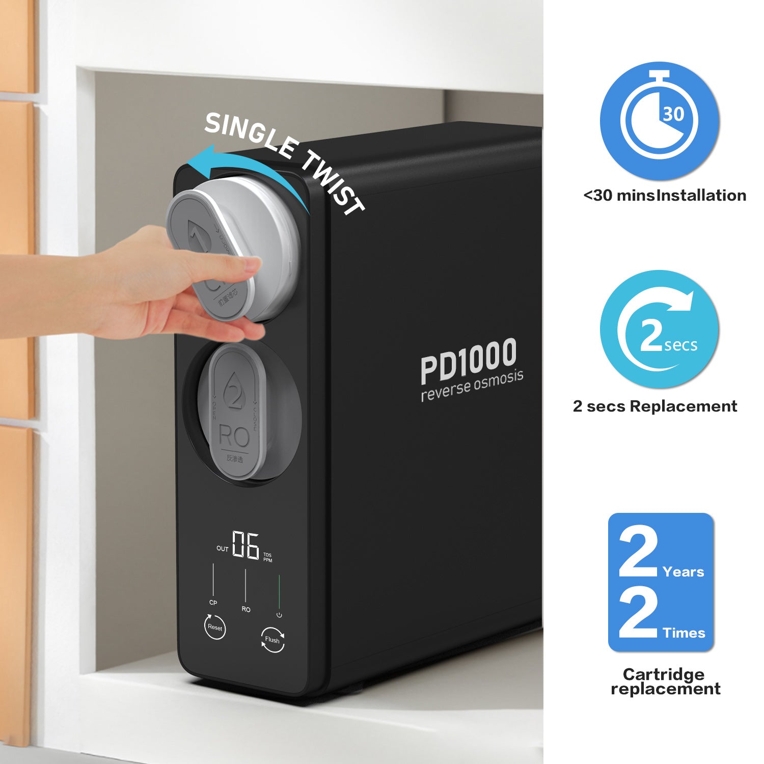 Frizzlife 1000 GPD Tankless Reverse Osmosis System – Remineralization, PD1000-TAM4