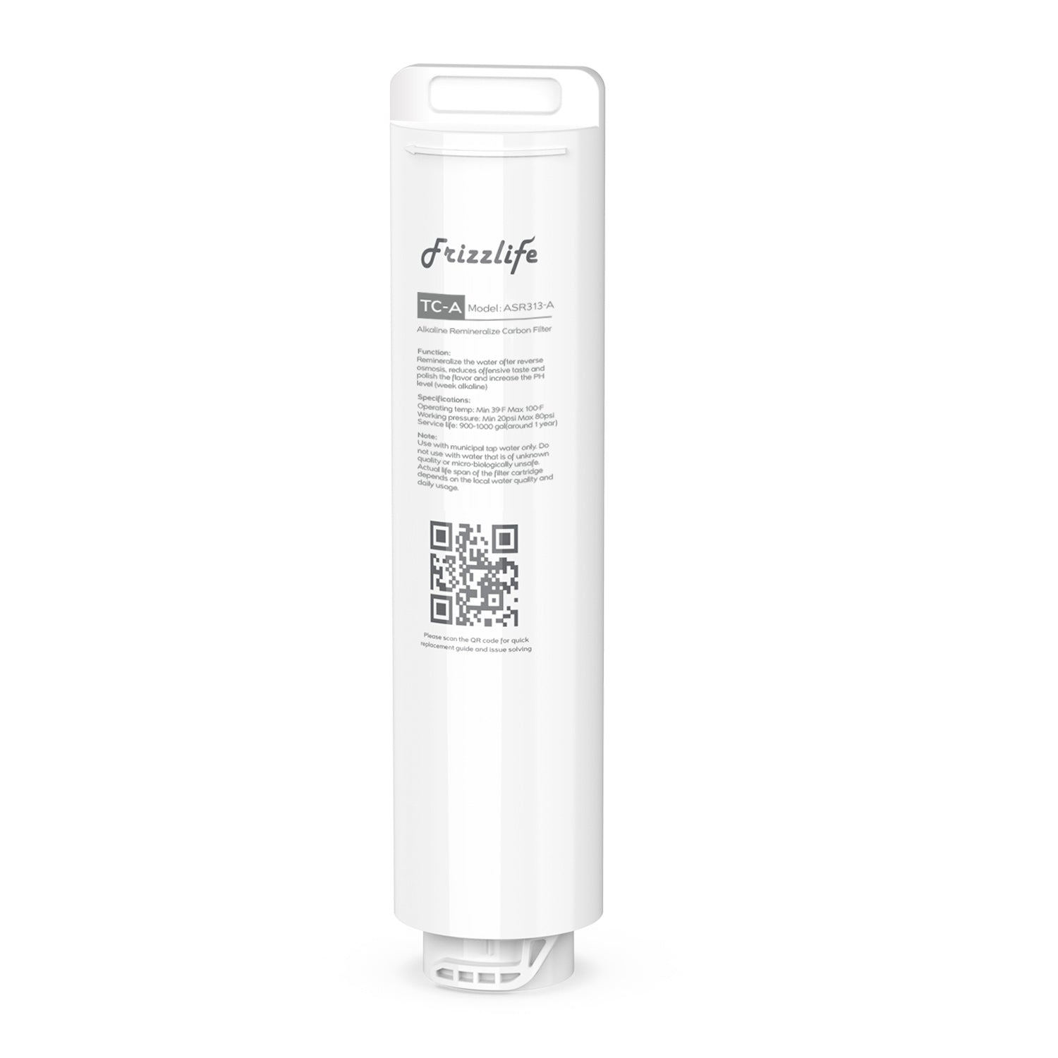FRIZZLIFE ASR313-A Ersatzfilterkartusche für PX500/PX500-A (3. Stufe) – Remineralisierungs-Alkalifilter