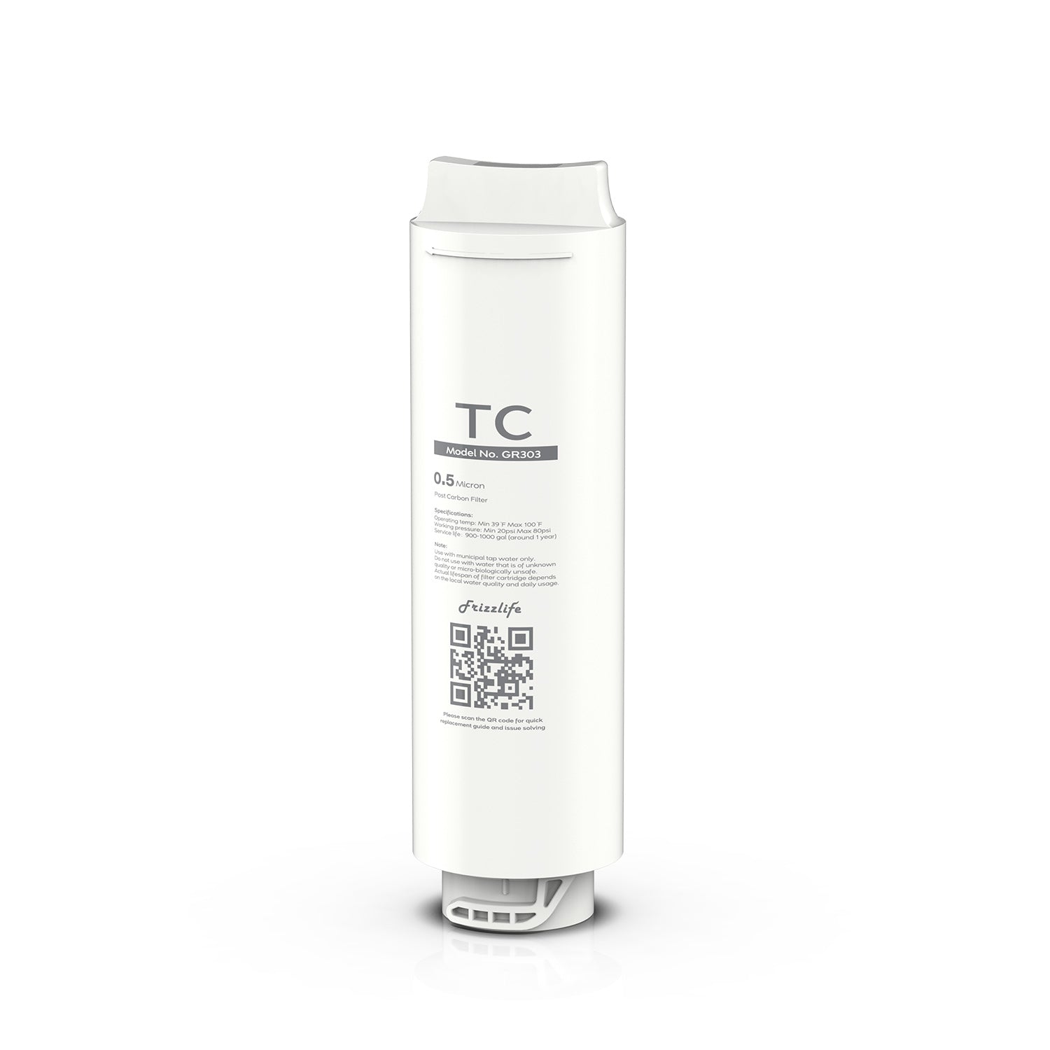 Cartucho de filtro de repuesto Frizzlife GR303 (TC) para filtro de agua de ultrafiltración GX99