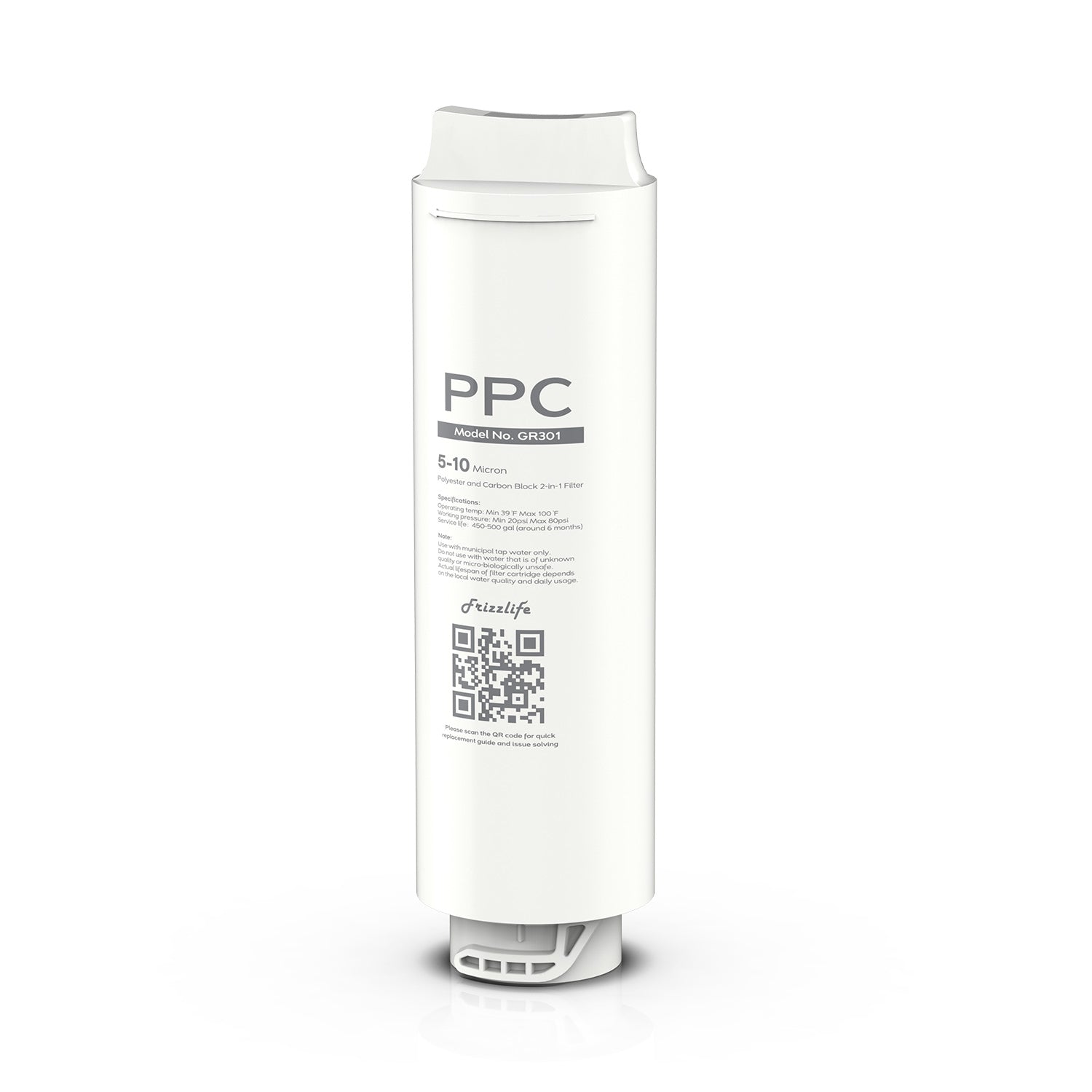 Frizzlife GR301 Replacement Filter Cartridge (PPC) For GX99 Ultra-Filtration Water Filter