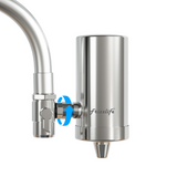 Filtre à eau Frizzlife FS99 pour robinet d'évier, certifié pour réduire 99,9 % de plomb, métaux lourds pour les soins de la peau, rotation à 360° et purificateur d'eau en acier inoxydable 304 pour cuisine/salle de bain, avec 2 filtres de rechange