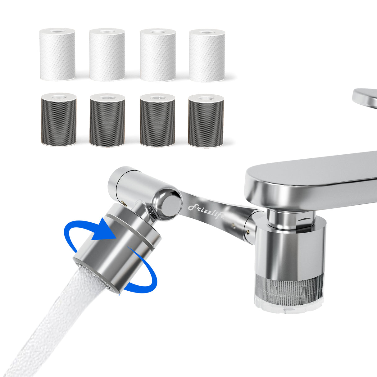 Frizzlife 1440° Rotating Faucet Extender with Filter, FF1440