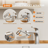 Frizzlife 1440° Rotating Faucet Extender with Filter, FF1440