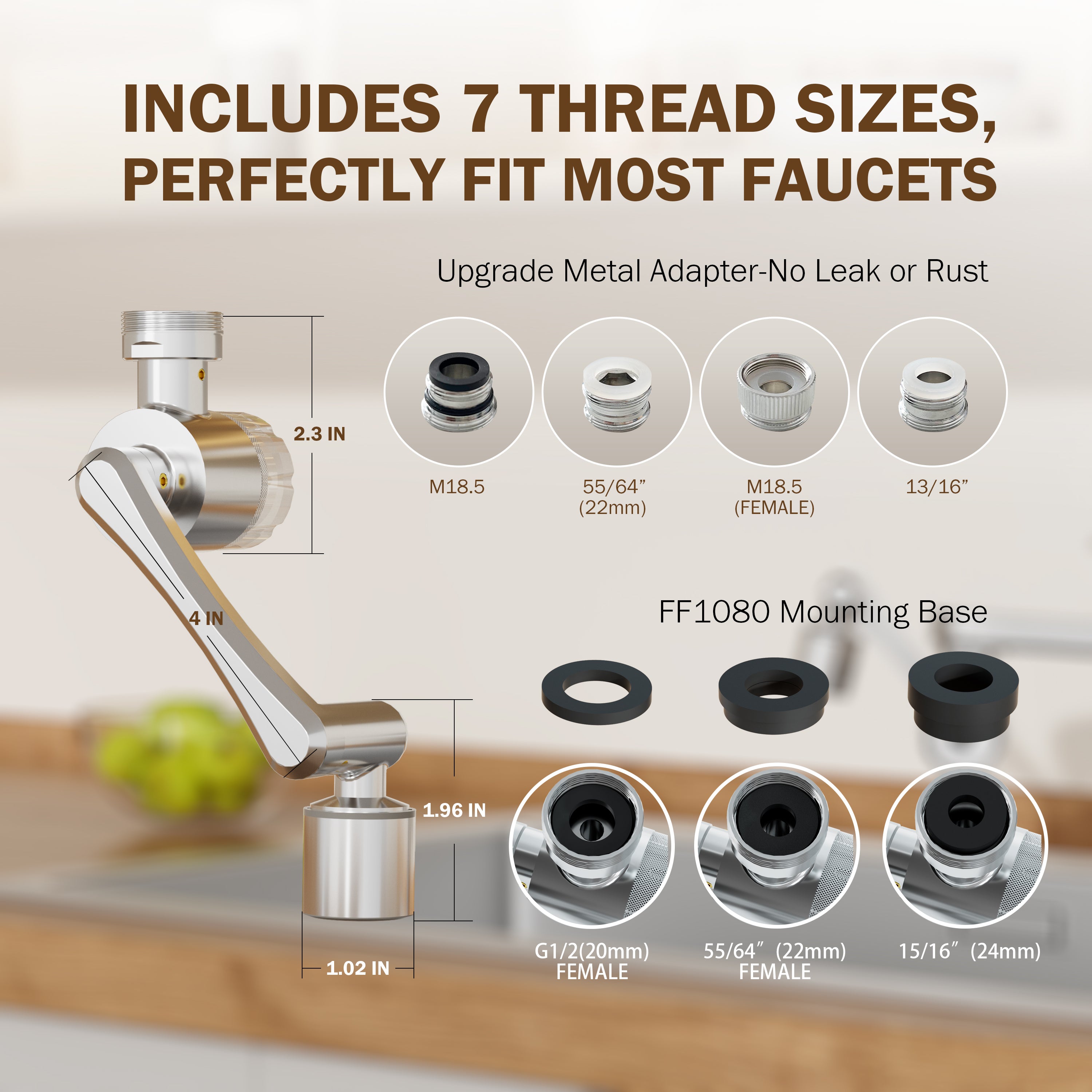 Frizzlife Splash-Proof Sink Faucet Extender with Filter