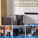 Sistema de ósmosis inversa de encimera Frizzlife WB99, filtro de agua alcalina RO con jarra portátil, elementos con certificación NSF/ANSI 58, monitoreo de TDS y vida útil del filtro, sin instalación. Soporte técnico en EE. UU. 