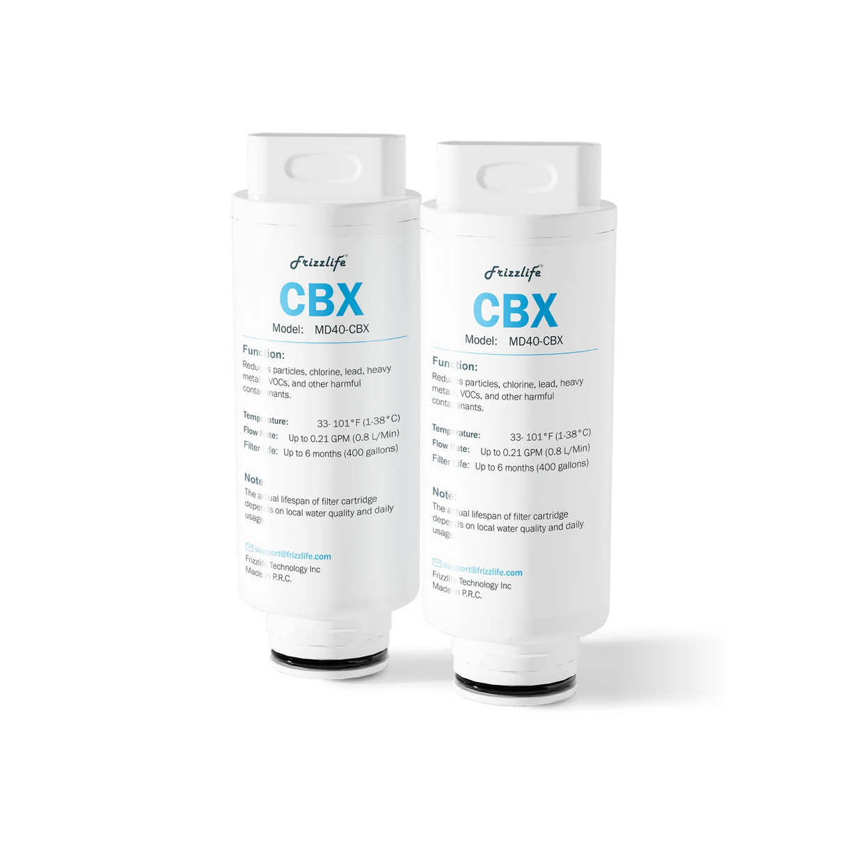 Frizzlife MD40-CBX Electric Water Filter Pitcher Replacement for MD40, 2 pcs Filter