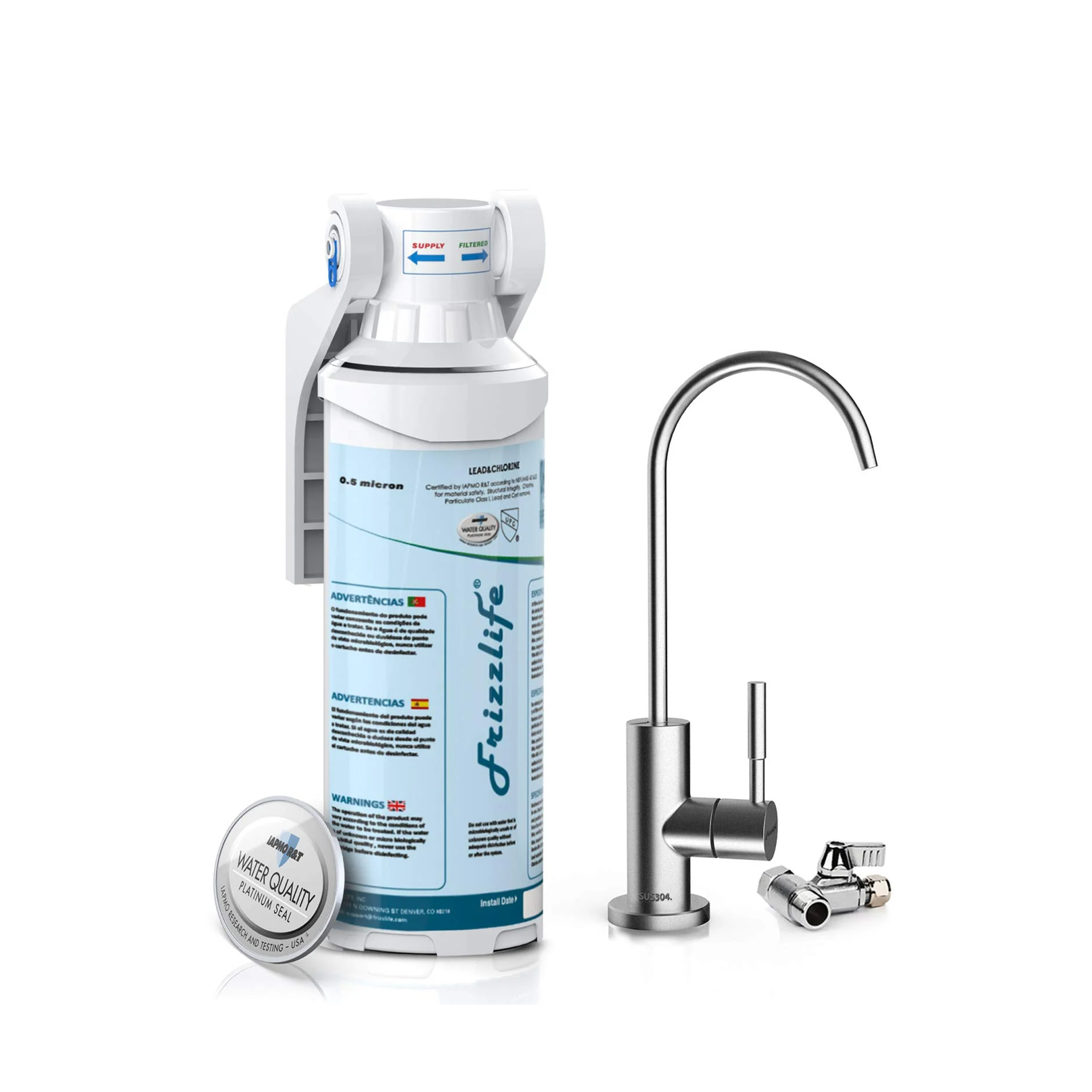 Frizzlife MP99 Untertisch-Wasserfilter mit Trinkwasserhahn